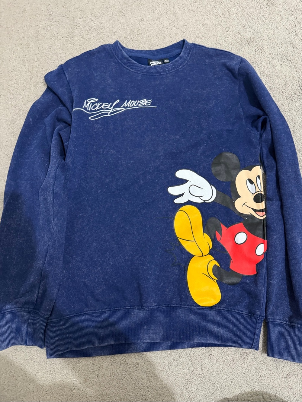 Disney Navy Crewneck Sweatshirt with Mickey Mouse Graphic